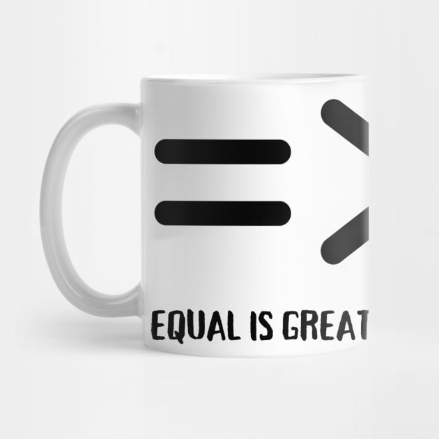 Equal Is Greater Than Divided, Equality Is Greater Than Division by Coralgb